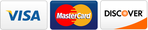 We accept Visa, MasterCard, and Discover